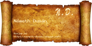 Németh Dusán névjegykártya
